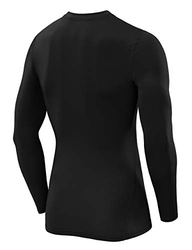 TCA Men's and Boys' Pro Performance Long Sleeve Running Compression Base Layer Top - Black Stealth, 8-10 Years