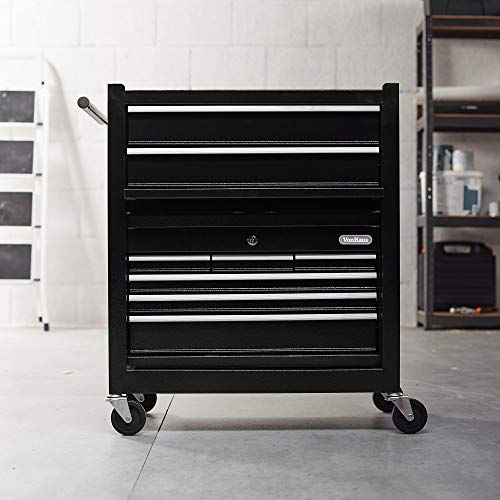 VonHaus Tool Chest on Wheels - Secure Rolling Tool Cabinet with Locking Key - Mobile Tool Chest with Wheels for Easy Storage – Easy to Assemble Tool Cabinet on Wheels – Black, Metal Tool Chest