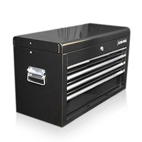 US PRO Tool Box 6 Drawer Mobile Tool Chest Portable Tool Cabinet Gloss Black Ball Bearing Slide Drawers